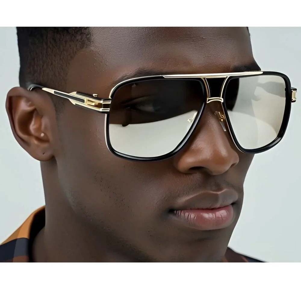Square Oversized Sunglasses Flat Top Shield Sun Glasses Men‎ Women Shades Lentes